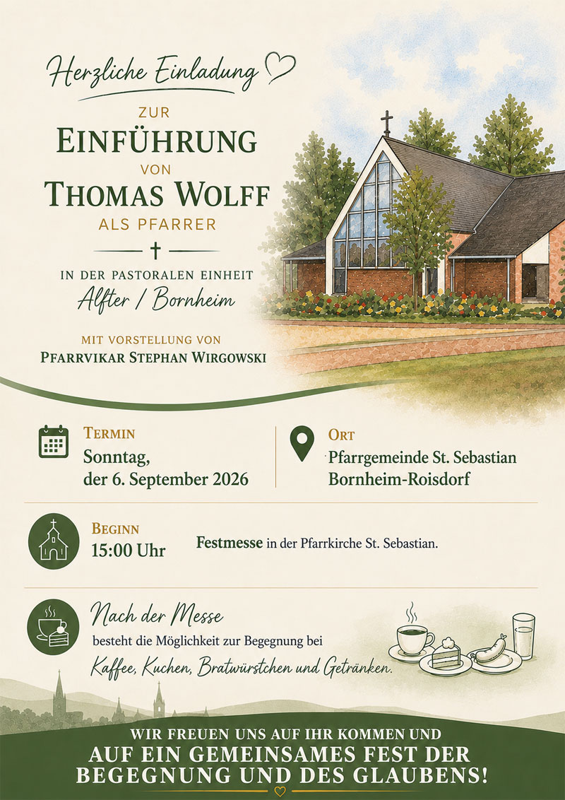 Einladung Einführung Pfarrer Wolff